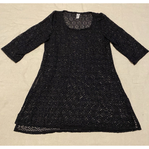 Miraclesuit Swim Coverup Womens Large Stretch Lace Mesh Dark Fairy Festival Boho - Picture 7 of 16